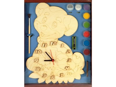 Часы с циферблатом Нескучные игры, под роспись с красками Собачка 1-00234348_1