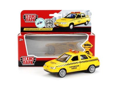 Игрушка Технопарк, Машина Lada 110 Такси инерционная, металл 12 см 1-00235152_1