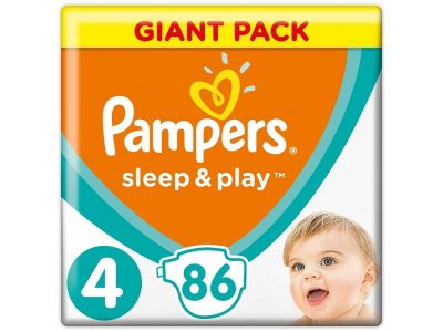 Подгузники Pampers Sleep & Play, 8/9-14 кг 4 размер, 86 шт. 1-00061350_1
