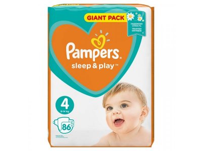 Подгузники Pampers Sleep & Play, 8/9-14 кг 4 размер, 86 шт. 1-00061350_6