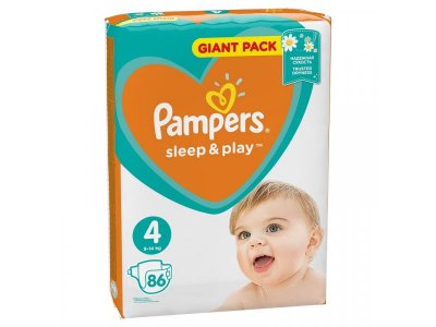 Подгузники Pampers Sleep & Play, 8/9-14 кг 4 размер, 86 шт. 1-00061350_9
