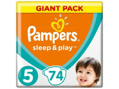 Подгузники Pampers Sleep & Play, 11-16/18 кг 5 размер, 74 шт. 1-00061351_1