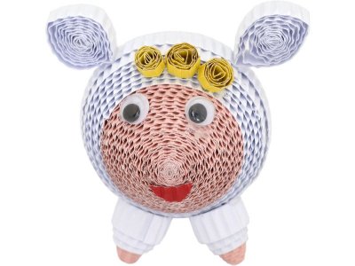 Набор Fancy Creative, Квиллинг Овечка из гофрированной бумаги малый 8*35 см 1-00238391_1