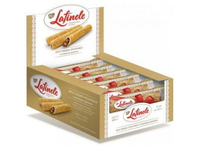 Трубочки вафельные Лафинель с шоколадной начинкой в глазури с арахисом, 19 г 1-00239102_2