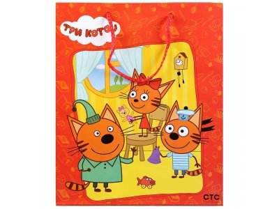 Пакет подарочный Играем вместе, Три кота 26*32*14 см 1-00242541_2