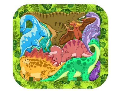 Зоопазл Нескучные игры, Динозавры 9 дет. (дерево) 1-00245047_1