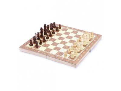 Игра Наша игрушка, Шахматы в деревянной коробке, 24*24 см 1-00245089_2