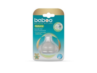 Соска Baboo Natural молочная силиконовая средний поток 3 мес+ 1-00245973_3