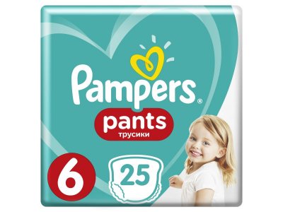 УЦЕНКА! Подгузники-трусики Pampers Pants 15+ кг, размер 6, 25 шт. 1-00184035_1