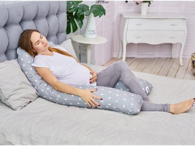 Наволочка Mama Relax для подушки для беременных, U340 Звездочки серые 1-00247517_3