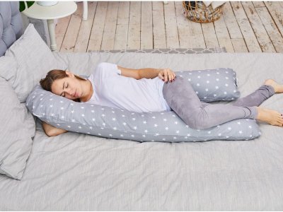 Наволочка Mama Relax для подушки для беременных, U340 Звездочки серые 1-00247517_4