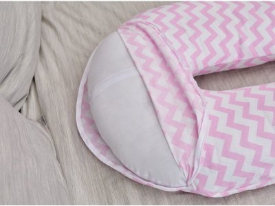 Наволочка Mama Relax для подушки для беременных, U340 Зигзаги розовые 1-00247518_2