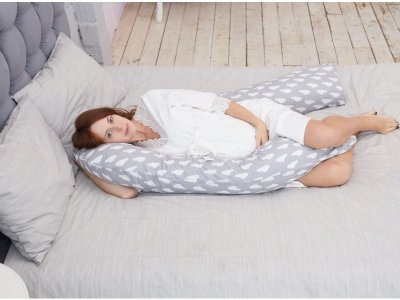 Наволочка Mama Relax для подушки для беременных, U340 Облака на сером 1-00247530_6