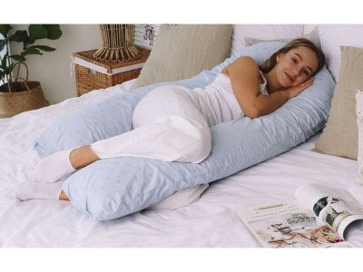 Наволочка Mama Relax для подушки для беременных, U340 Серебряная звездочка на голубом 1-00247536_3