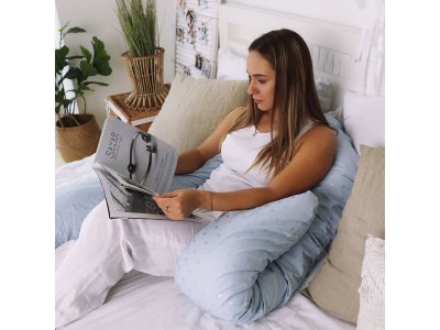 Наволочка Mama Relax для подушки для беременных, U340 Серебряная звездочка на голубом 1-00247536_4