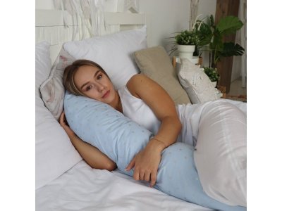 Наволочка Mama Relax для подушки для беременных, U280 Серебряная звездочка на голубом 1-00247550_1
