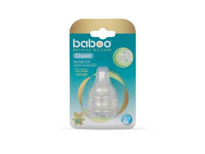 Соска Baboo Classic молочная силиконовая для густых жидкостей 2 шт. 6 мес.+ 1-00247811_3