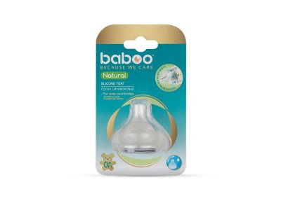 Соска Baboo Natural молочная силиконовая медленный поток 0 мес.+ 1-00247812_3