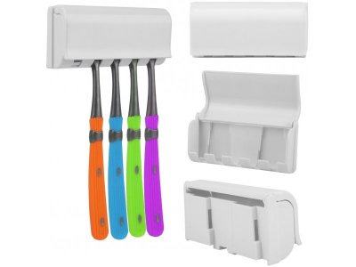 Диспенсер Homsu для зубной пасты с держателем на 5 зубных щеток 1-00248202_3