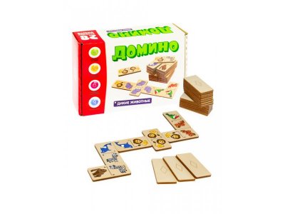 Игра настольная Andante, Домино большое, Дикие животные 1-00249394_1