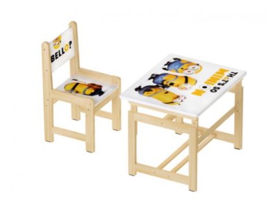 Комплект Polini kids растущая детская мебель, Fun 400 SM, Миньоны 1-00250191_1