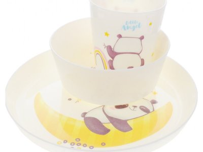 Набор детской посуды Little Angel Panda (Тарелка, миска, стакан) 1-00250344_2