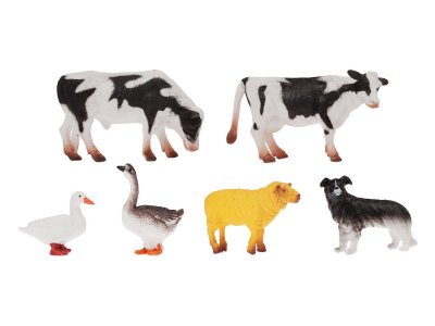 Набор игровой Zhorya Фигурки животных: коровы, собака, утка, овца, гусь 1-00247965_1