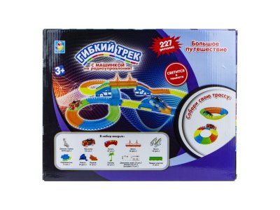 Трек гибкий 1 Toy, 2 машинки на р/у, 227 деталей 1-00252625_2