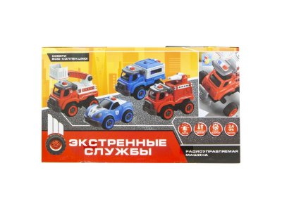 Игрушка 1 Toy Экстренные службы, Полицейский грузовик сборный на р/у 18 см 1-00252689_5