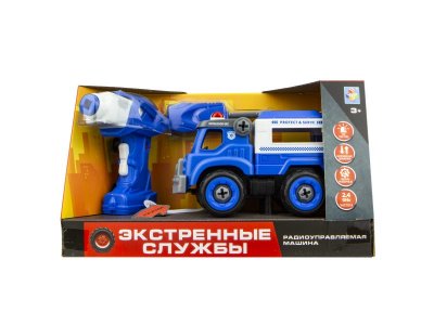 Игрушка 1 Toy Экстренные службы, Полицейский грузовик сборный на р/у 18 см 1-00252689_3