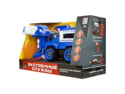 Игрушка 1 Toy Экстренные службы, Полицейский грузовик сборный на р/у 18 см 1-00252689_4