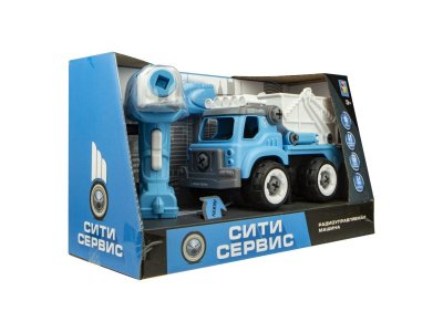 Игрушка 1 Toy Сити-сервис, Мусоровоз сборный на р/у 18 см 1-00252695_2