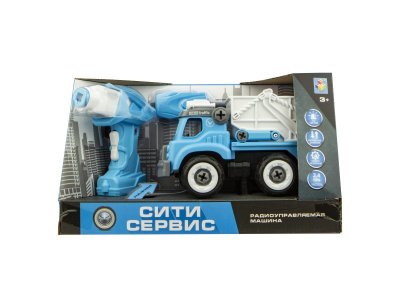 Игрушка 1 Toy Сити-сервис, Мусоровоз сборный на р/у 18 см 1-00252695_3
