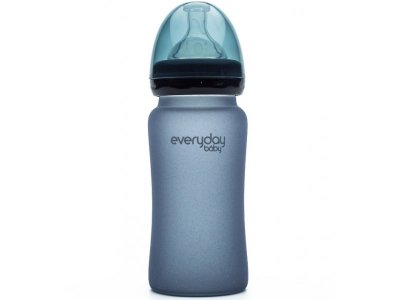 Бутылочка стеклянная Everyday Baby с индикатором t и защитным силиконовым покрытием 240 мл 1-00253533_1