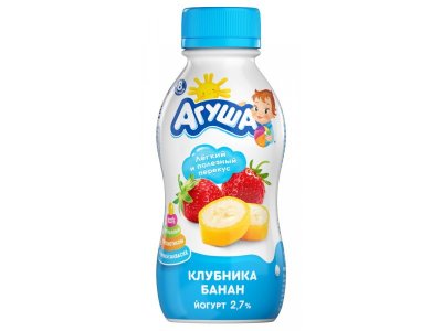 Йогурт питьевой Агуша Клубника, банан 2,7% 180 г 1-00349277_1