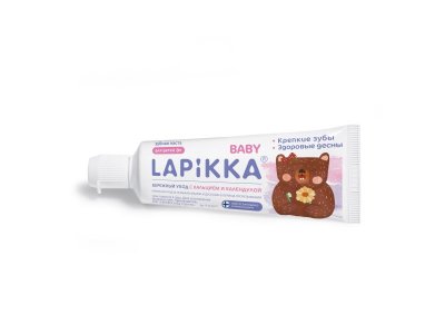 Зубная паста Lapikka Baby, десткая Бережный уход с кальцием и календулой, 45 г 1-00142412_2