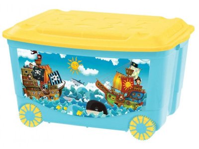 Ящик для игрушек Пластишка на колесах с аппликацией 58*39*33,5 см 1-00255473_1