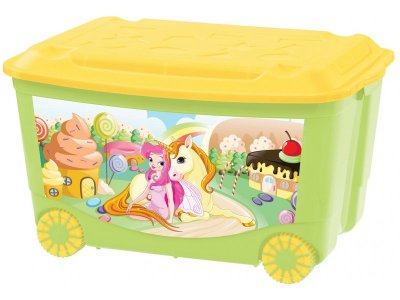 Ящик для игрушек Пластишка на колесах с аппликацией 58*39*33,5 см 1-00255474_1