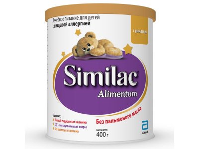 Смесь Similac Alimentum на основе полностью гидролизованного казеина с рождения, 400 г 1-00153290_1