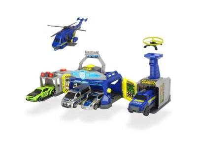 Набор игровой Dickie Toys Полицейский штаб 4 машинки и 1 вертолет свет/звук 1-00260921_1