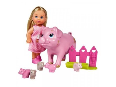 Кукла Simba Еви 12 см со свинкой и поросятами 1-00260991_1