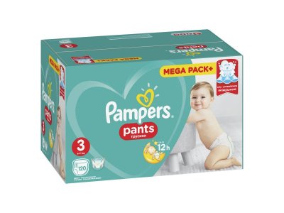 Подгузники-трусики Pampers Pants 6-11 кг, размер 3, 120 шт. 1-00081635_2