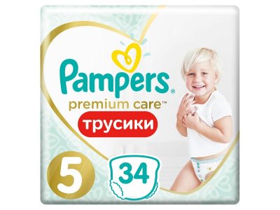 Подгузники-трусики Pampers Premium Care 12-17 кг, размер 5, 34 шт. 1-00204219_1
