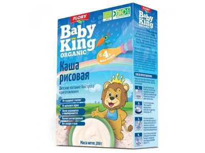 Каша Baby King Organic рисовая, 200 г 1-00262725_1