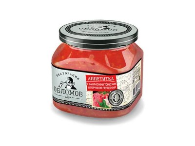 Аппетитка Ресторация Обломов с бакинскими томатами и перчиком пепперони 430 г 1-00263609_1
