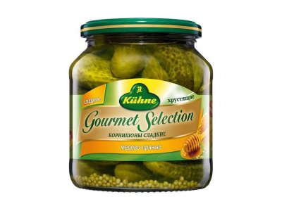 Корнишоны сладкие Kuhne Gourmet Selection медово-пряные 530 г 1-00264387_1
