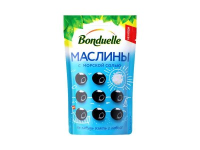 Маслины Bonduelle без косточки с морской солью 215 мл, дой-пак 1-00264418_1