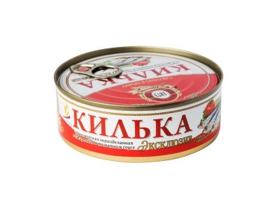 Килька черноморская Пролив неразделанная обжаренная в томатном соусе Эксклюзив ГОСТ 240 г 1-00264439_1