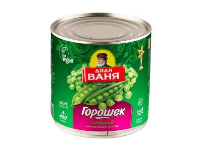 Зеленый горошек Дядя Ваня консервированный ГОСТ 400 г 1-00264551_1