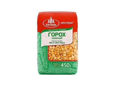 Горох колотый Агро-Альянс сушеный Экстра, 450 г 1-00263668_1